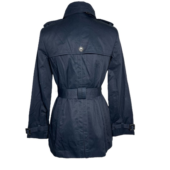 Banana Republic Classic Water Resistant Trench Coat Navy Blue Size Small - Picture 5 of 10